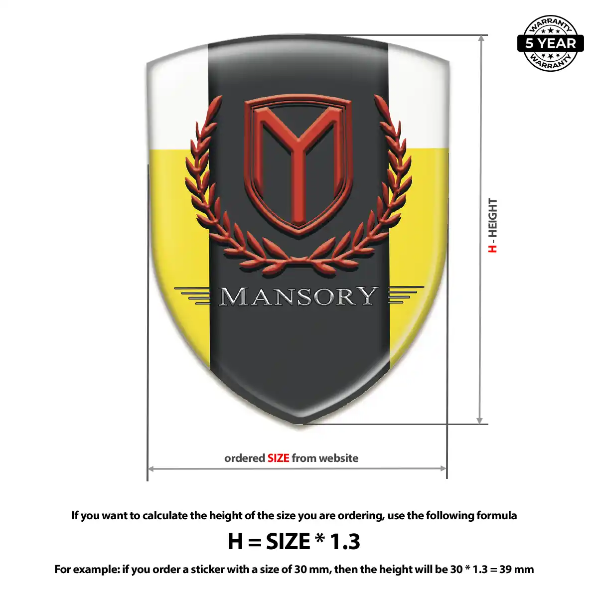 Mansory Car Logo Decal Resin Luxe