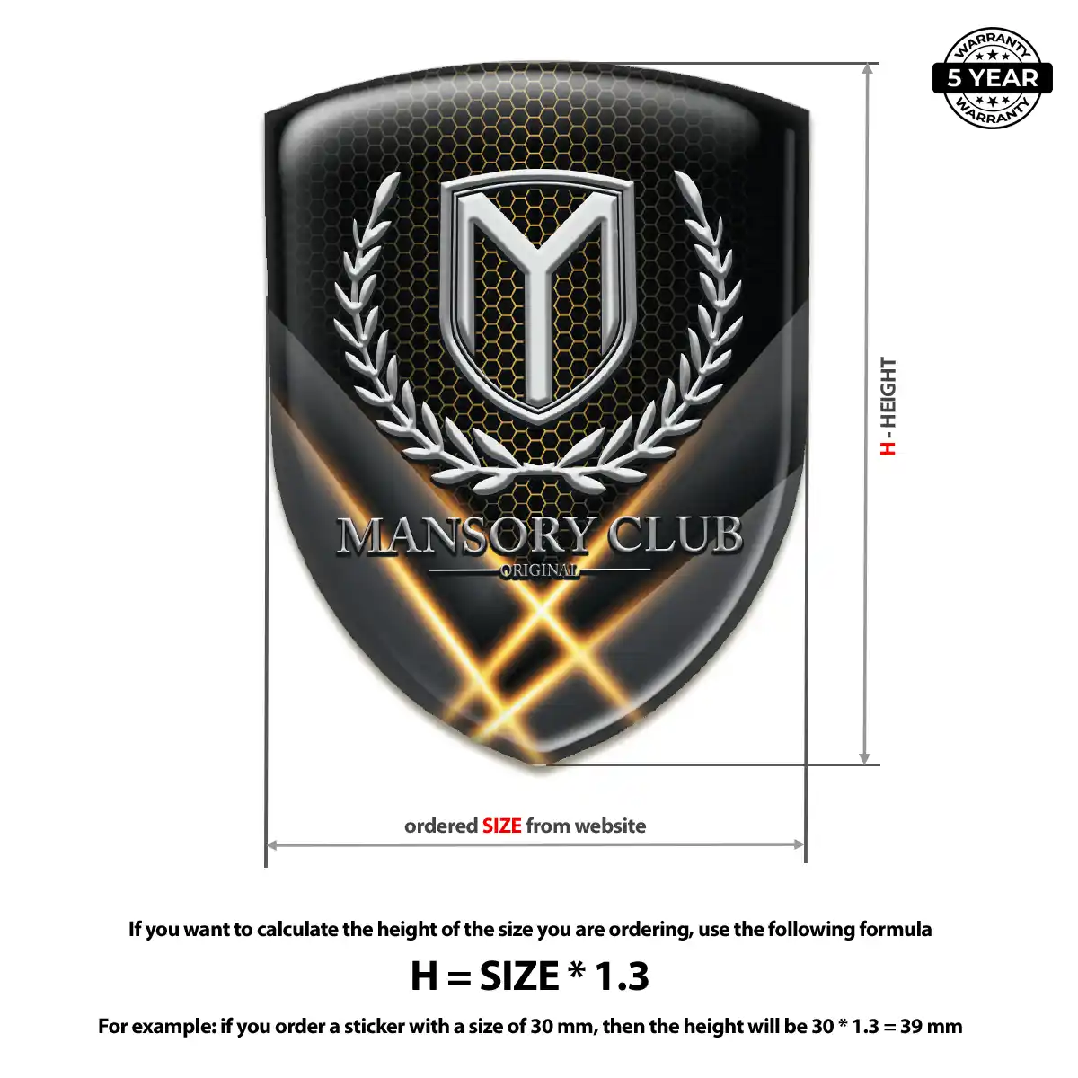 Mansory Car Logo Decal Signature Grade