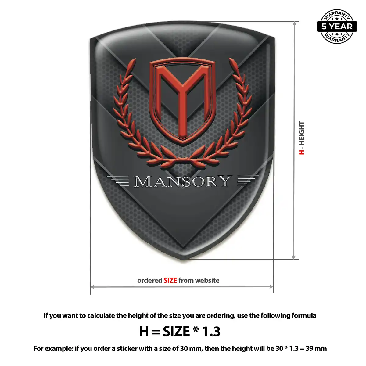 Mansory Car Logo Decal Superior Craft