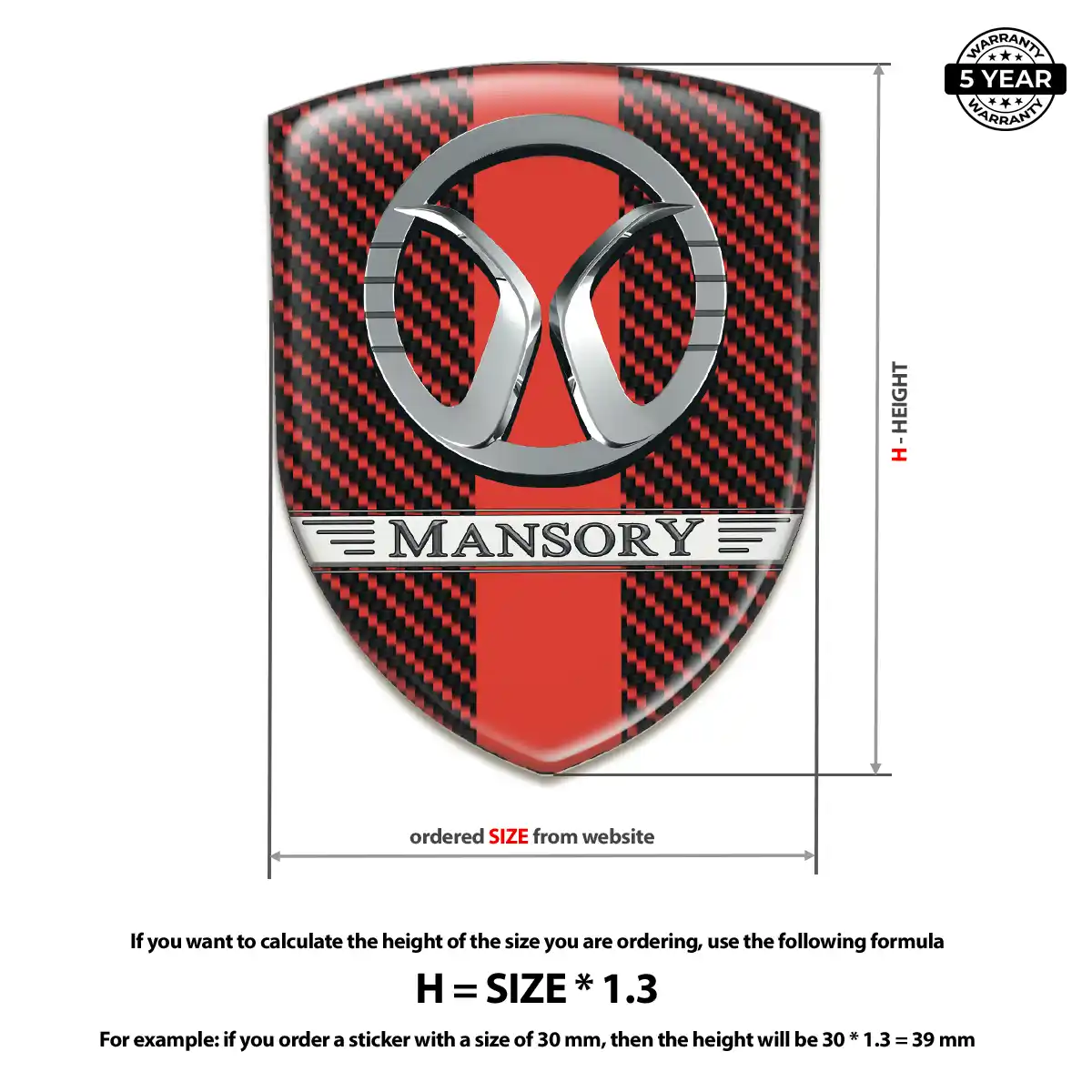 Mansory Crest Logo Emblem Premium Dome