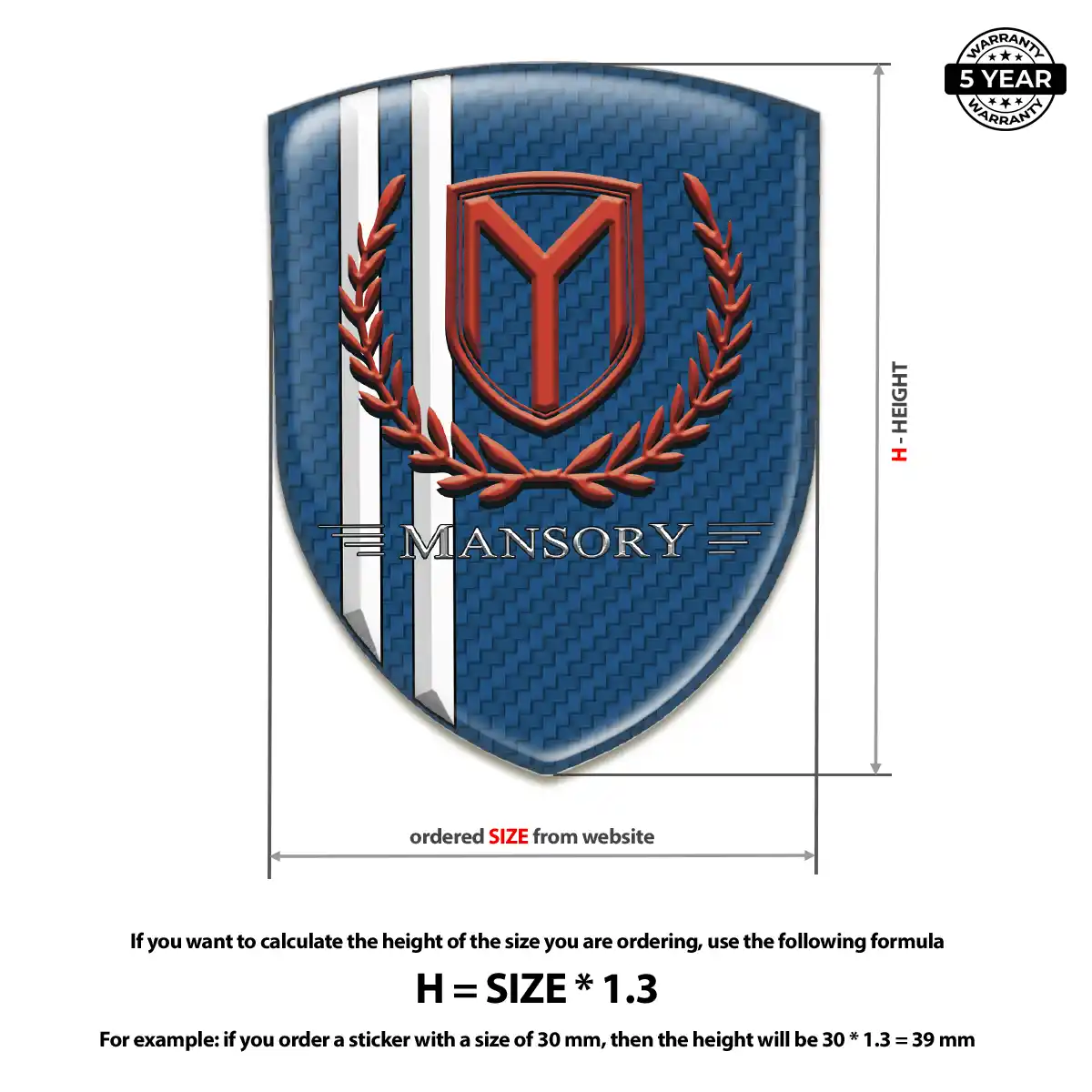 Mansory Crest Logo Emblem Resin Elite