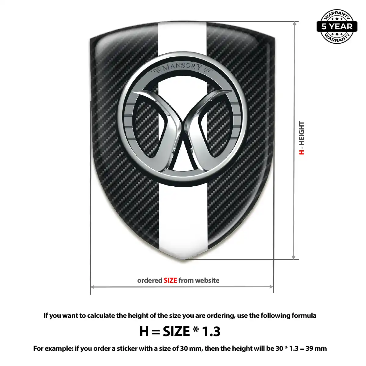 Mansory Crest Logo Emblem Resin Luxe