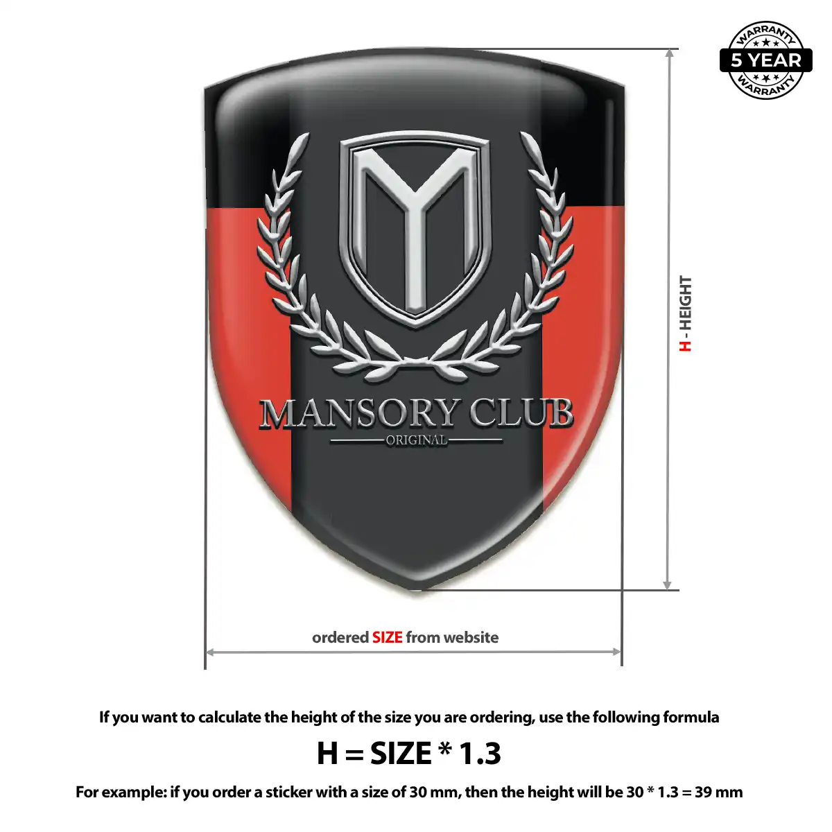 Mansory Domed Badge Elite Finish