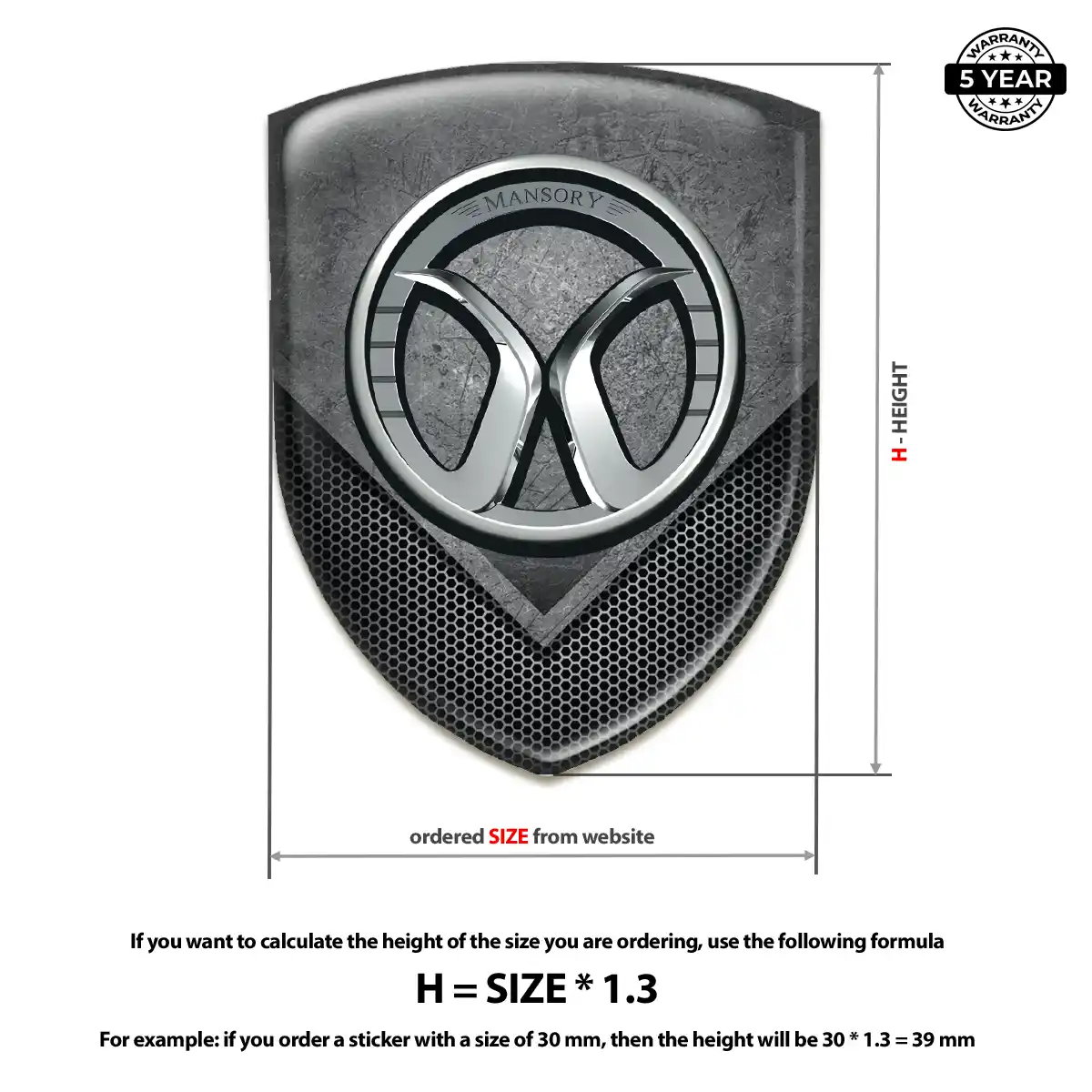 Mansory Domed Badge Prime Quality