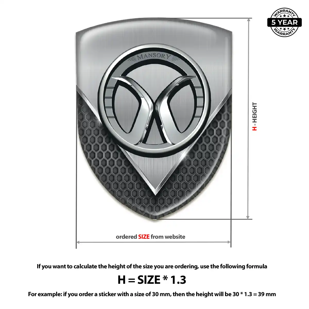 Mansory Domed Car Sticker Deluxe Edition