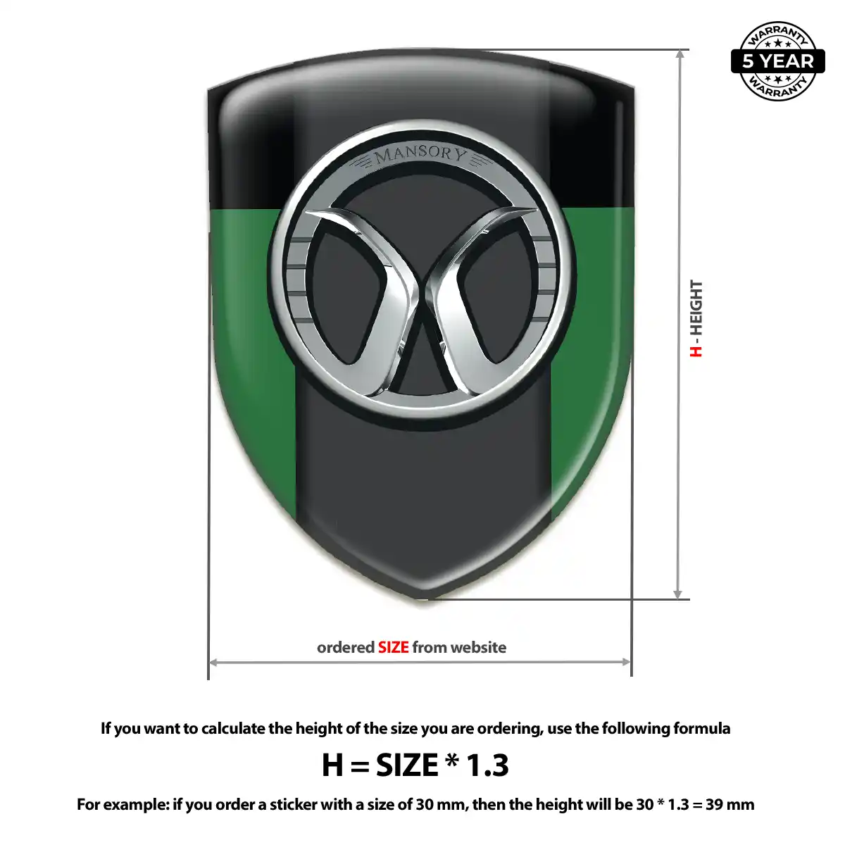 Mansory Domed Car Sticker Elite Finish