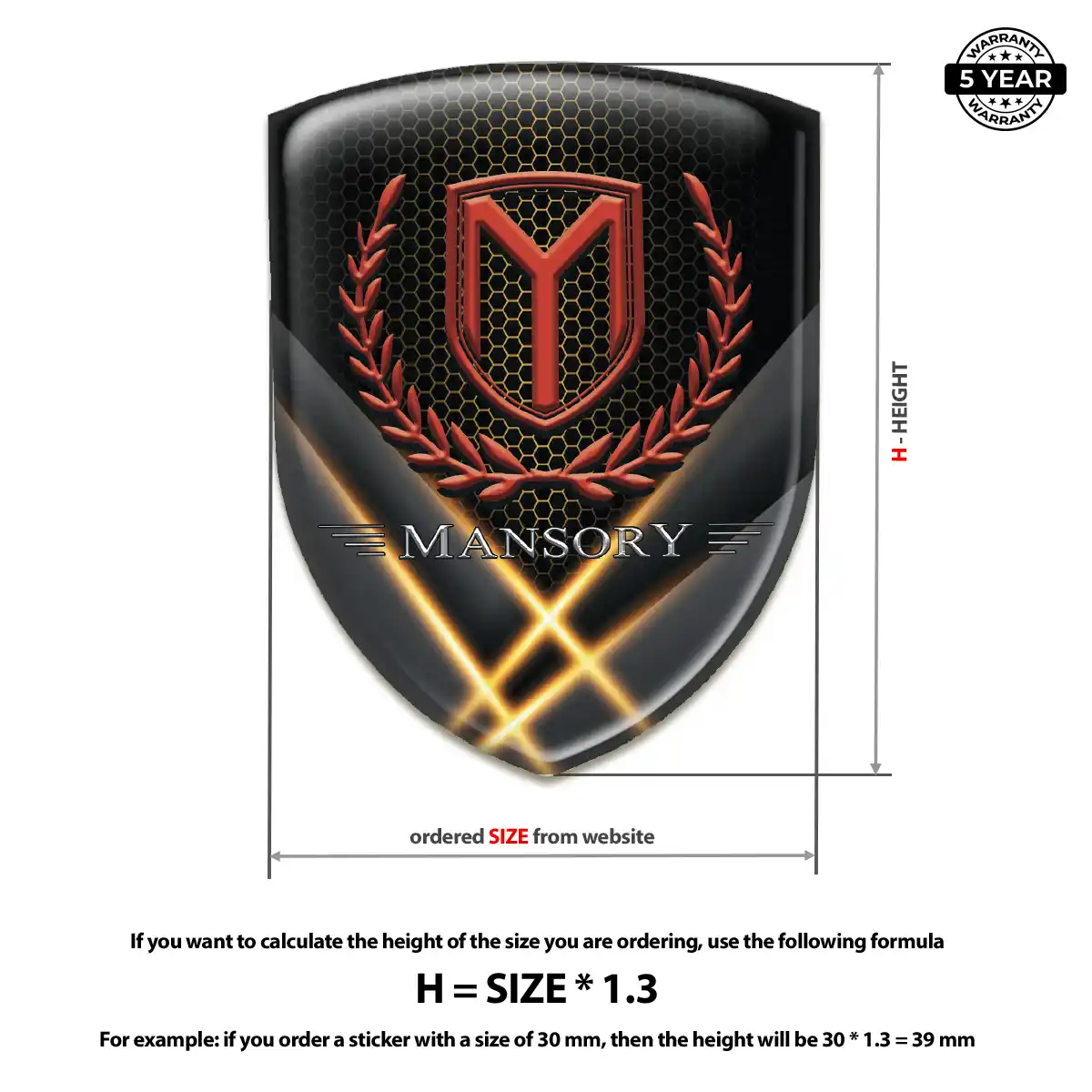 Mansory Domed Car Sticker Exclusive Series