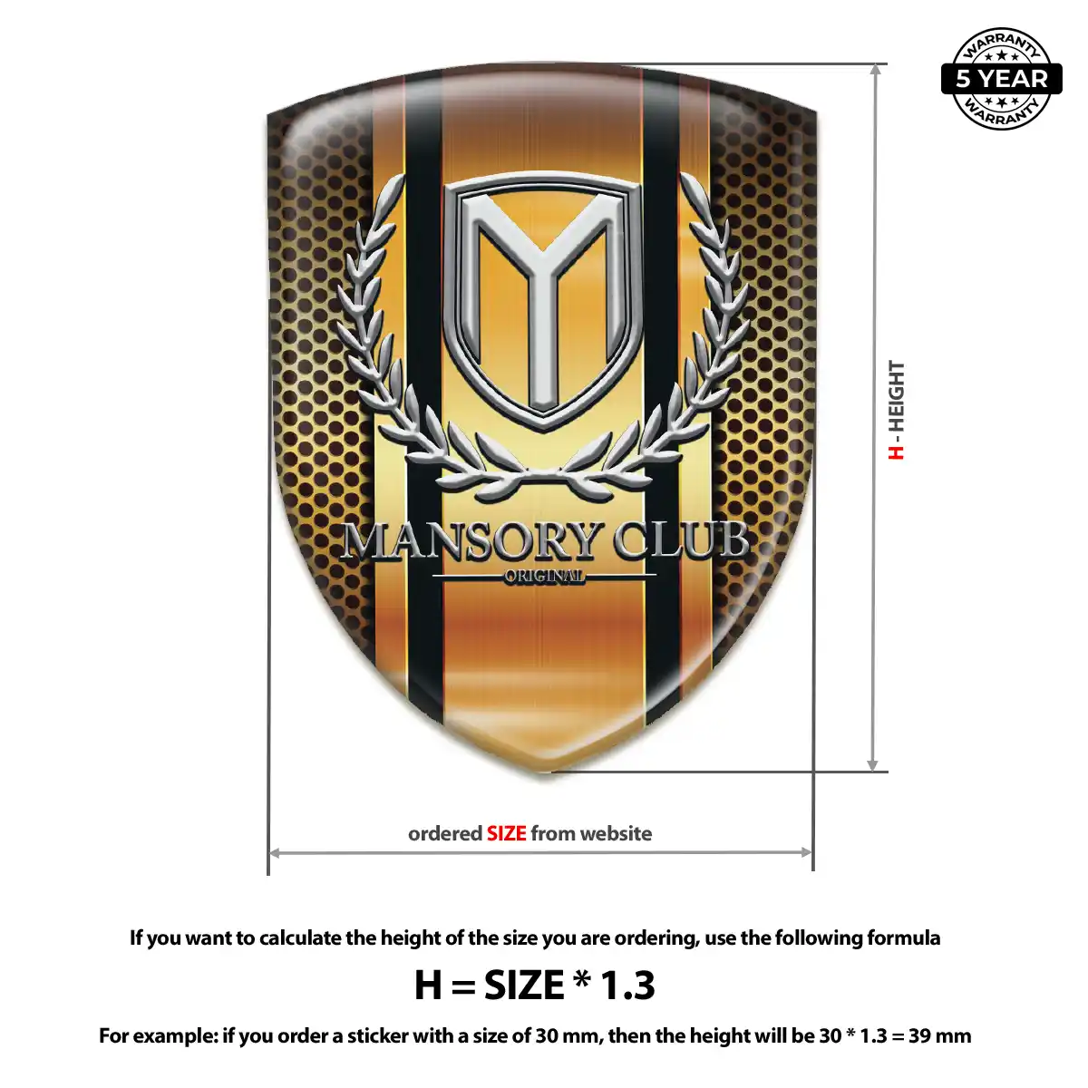 Mansory Domed Car Sticker Interior Luxe