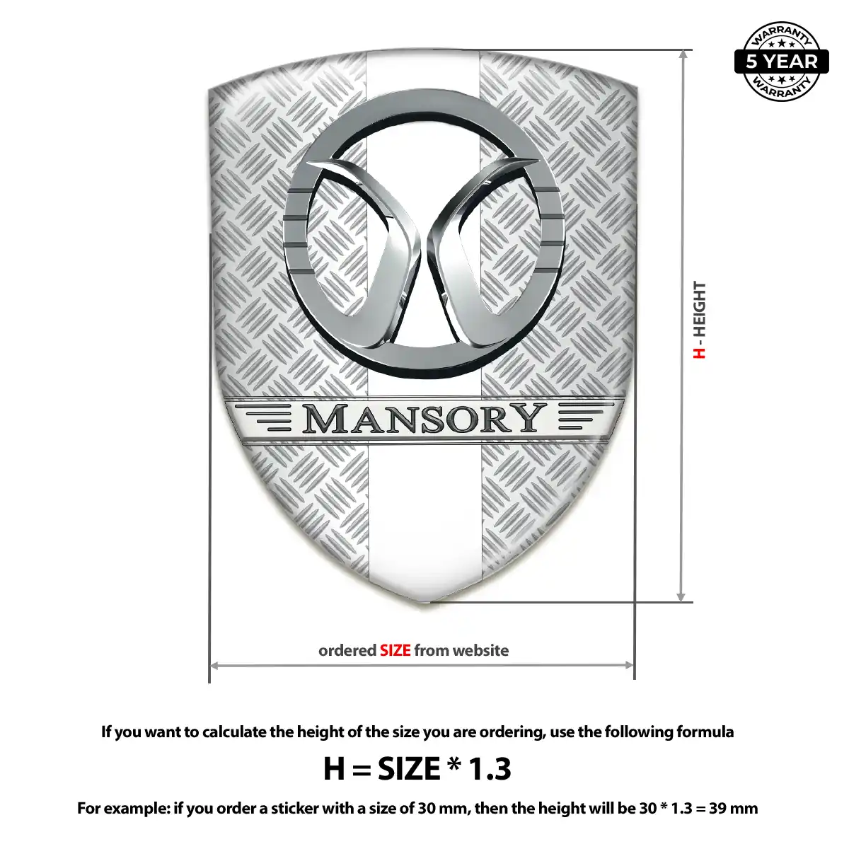 Mansory Domed Car Sticker Noble Edition