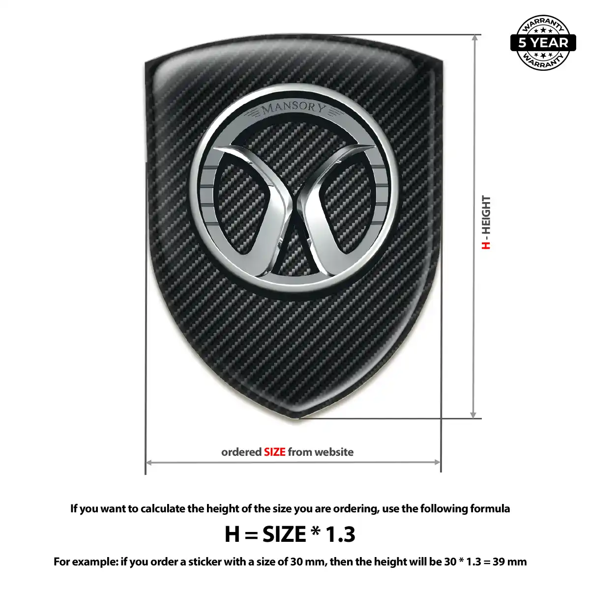 Mansory Domed Car Sticker Premium Dome