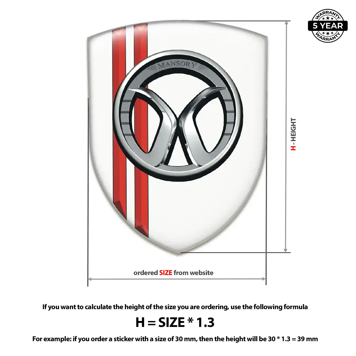 Mansory Domed Car Sticker Prestige Line