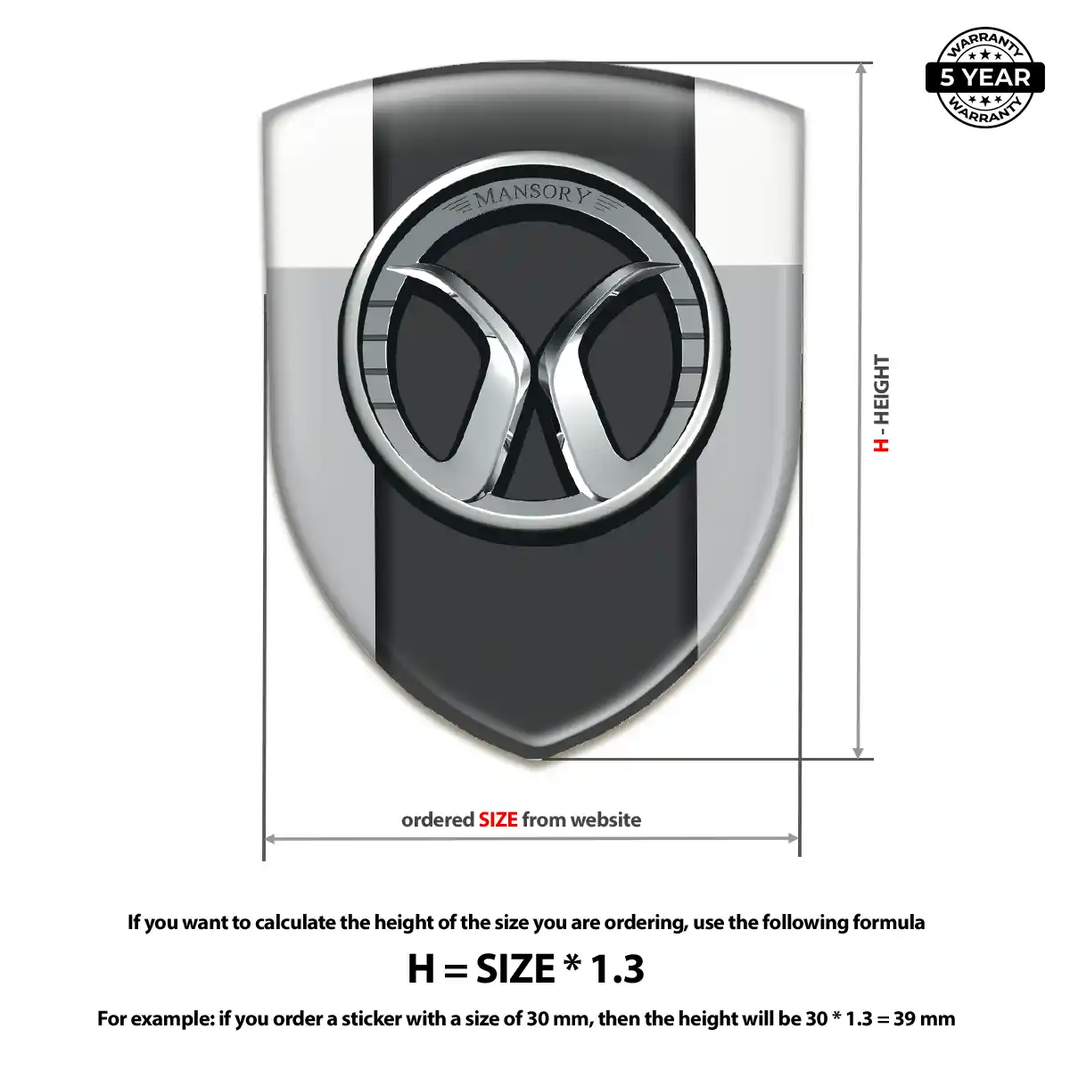 Mansory Domed Car Sticker Prime Quality