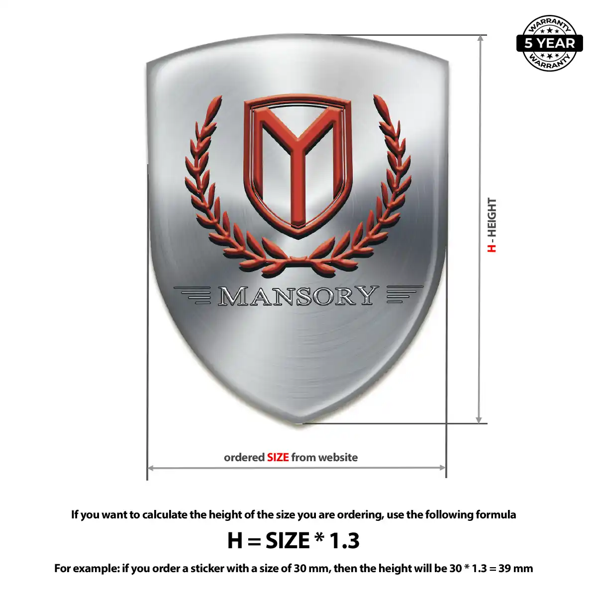 Mansory Domed Car Sticker Refined Design