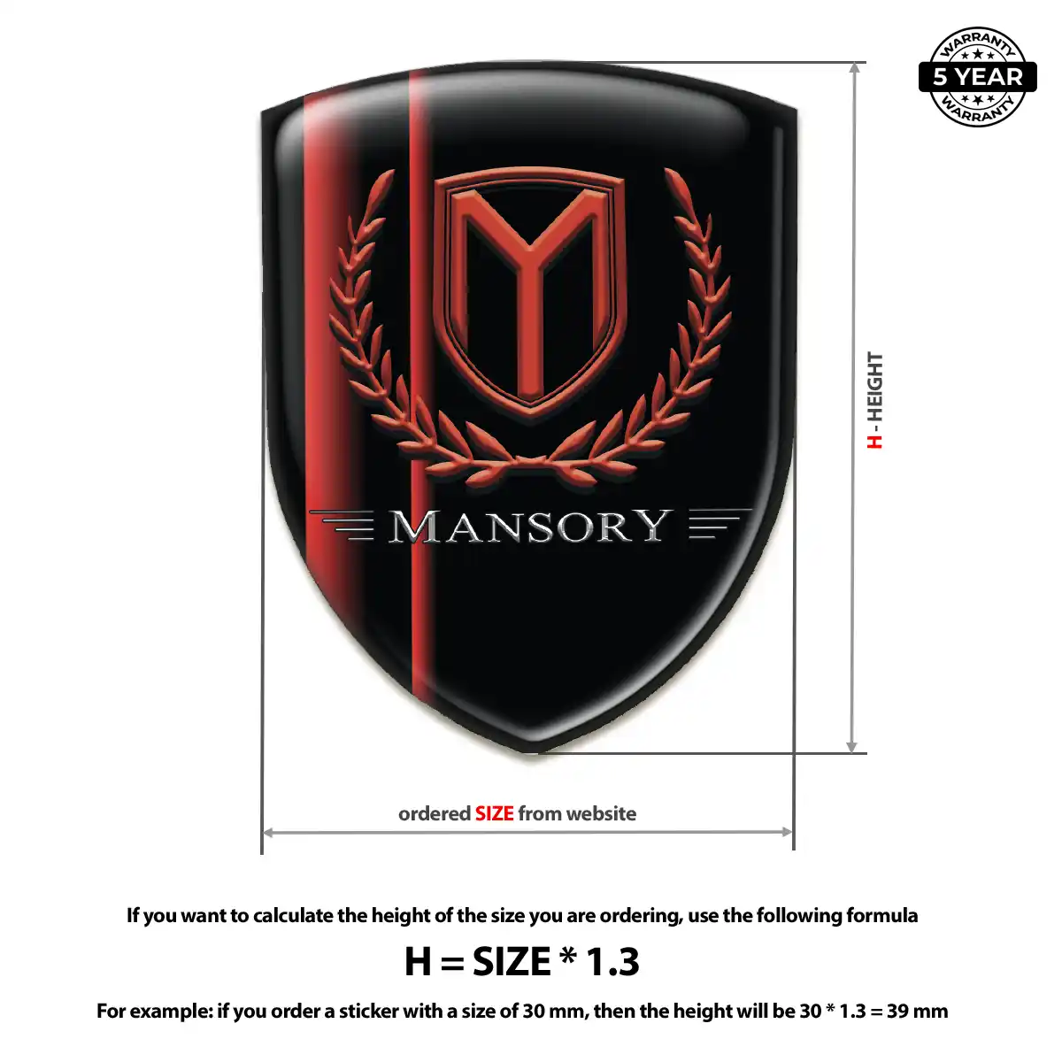 Mansory Domed Car Sticker Signature Grade