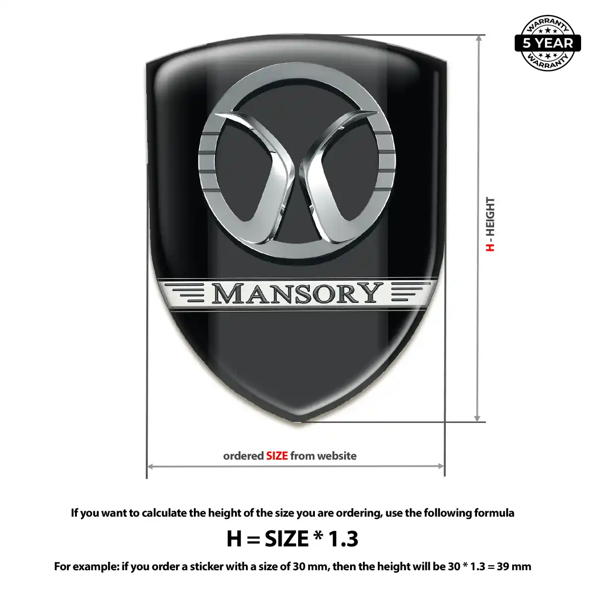 Mansory Domed Car Sticker Sleek Style