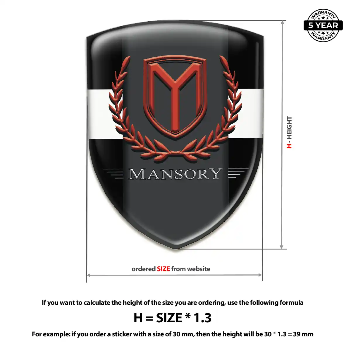 Mansory Domed Decal Elite Finish