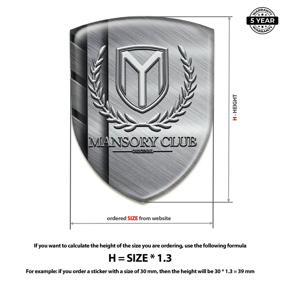 Mansory Domed Decal Prime Quality