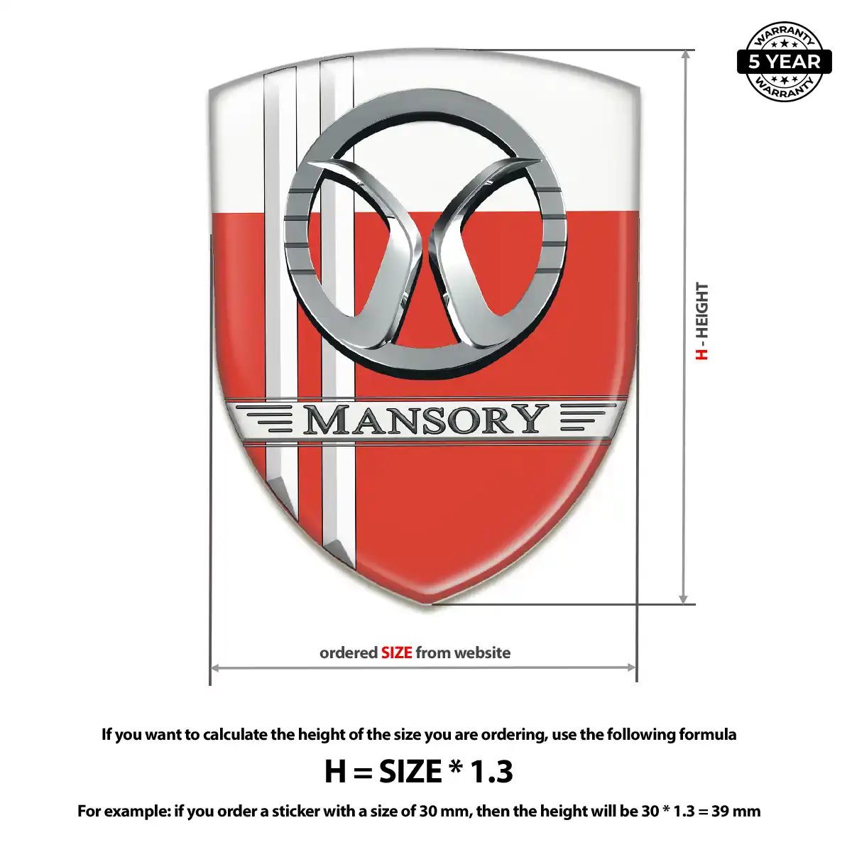 Mansory Domed Decal Resin Elite