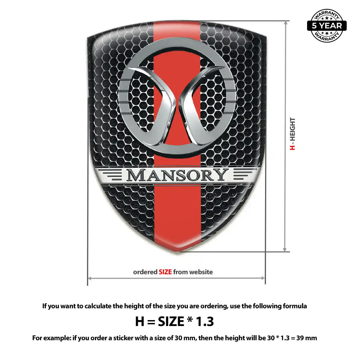 Mansory Domed Decal Resin Luxe