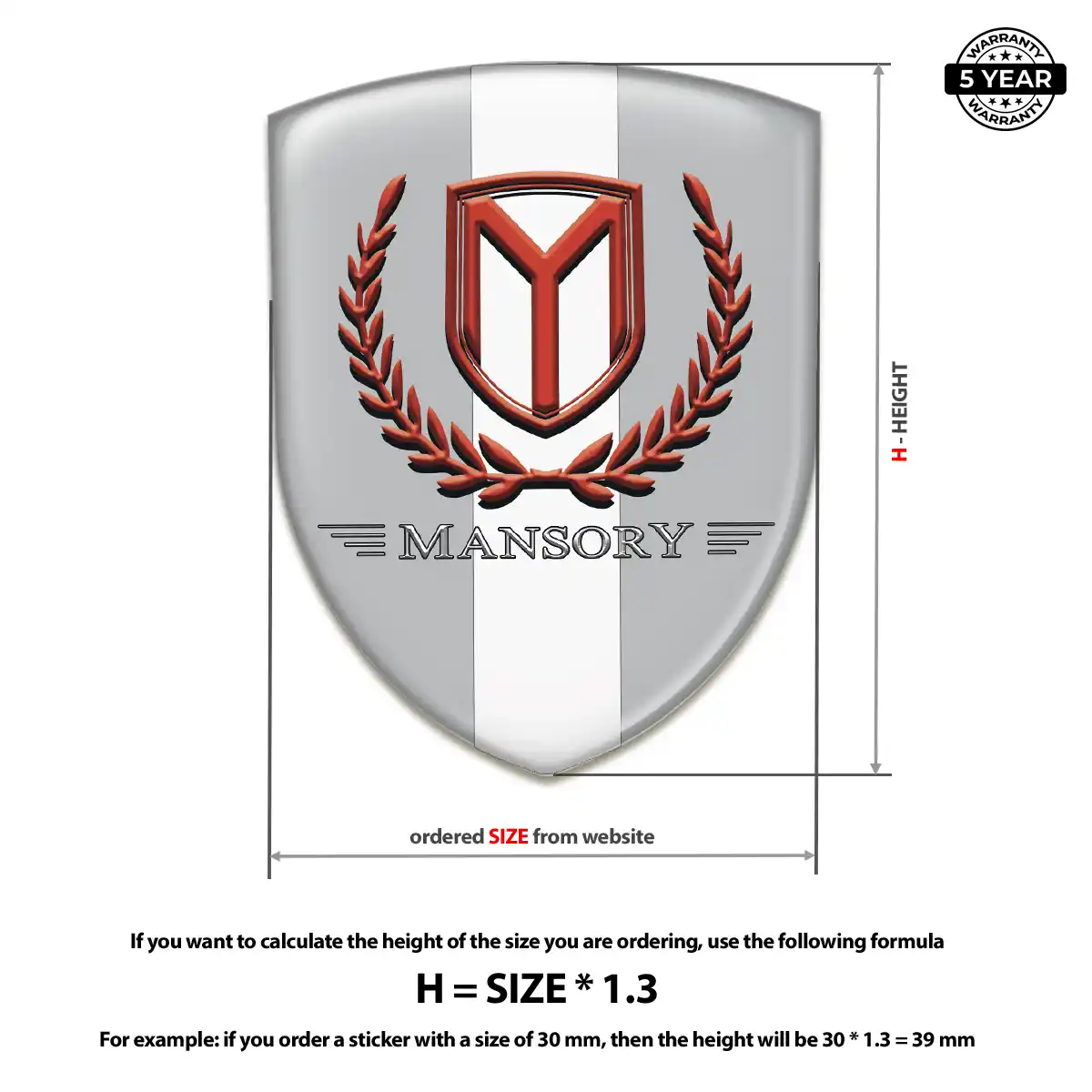 Mansory Domed Decal Signature Grade