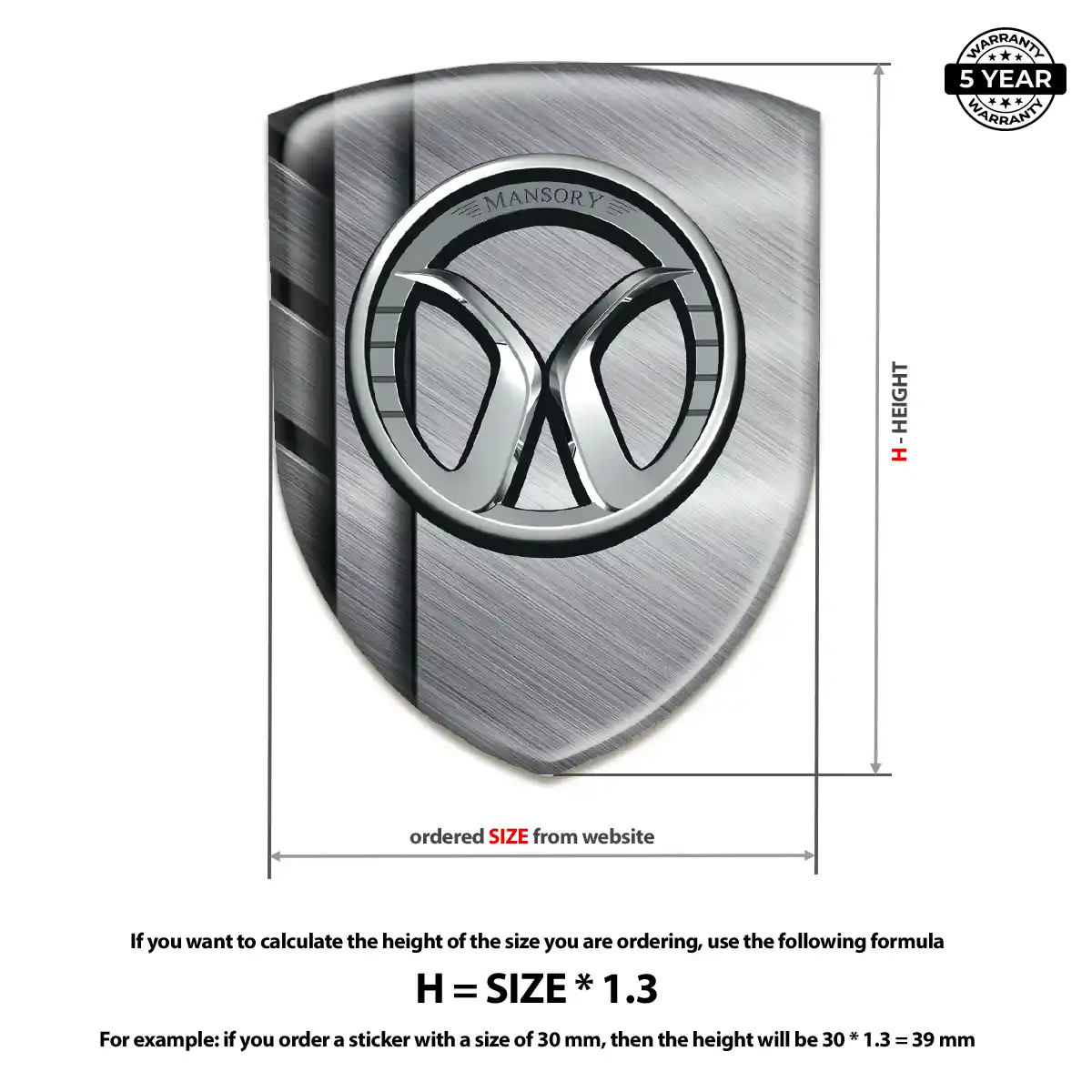Mansory Domed Emblem Elite Finish