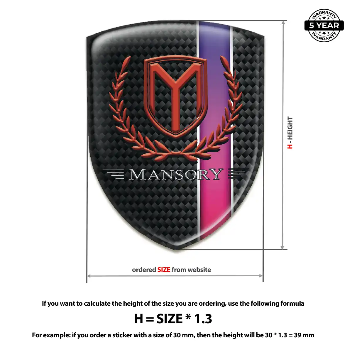 Mansory Domed Emblem Prime Quality