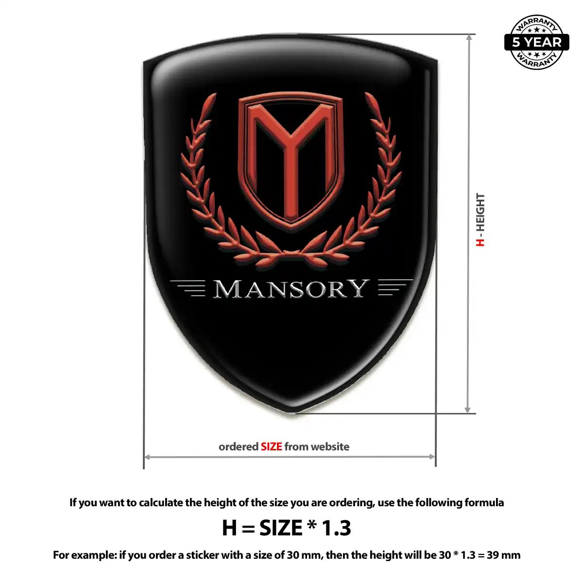 Mansory Domed Emblem Resin Elite