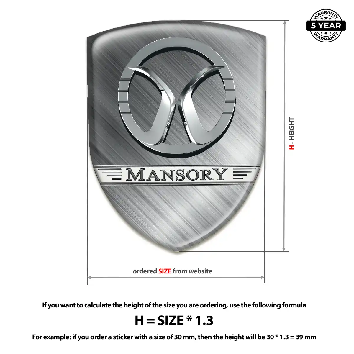 Mansory Domed Logo Decal Elite Edition