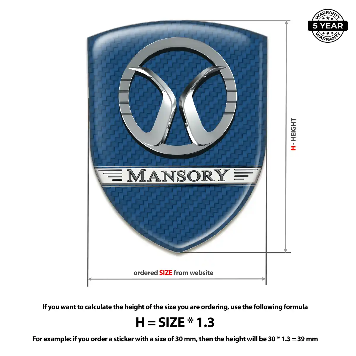 Mansory Domed Logo Decal Premium Dome