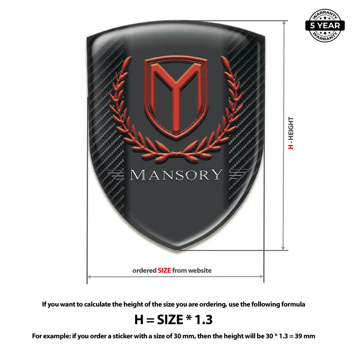 Mansory Domed Logo Decal Prestige Line