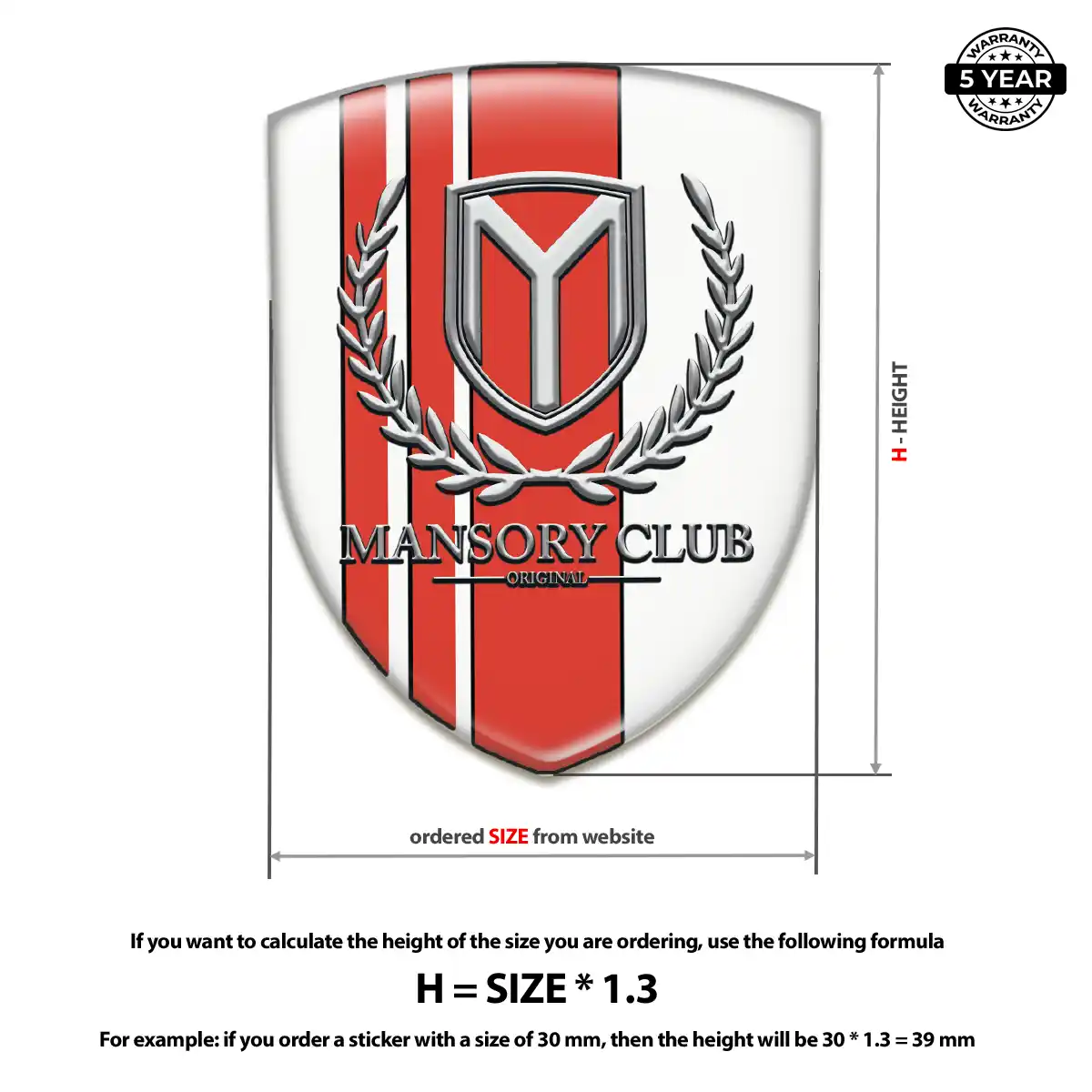 Mansory Domed Logo Decal Resin Elite