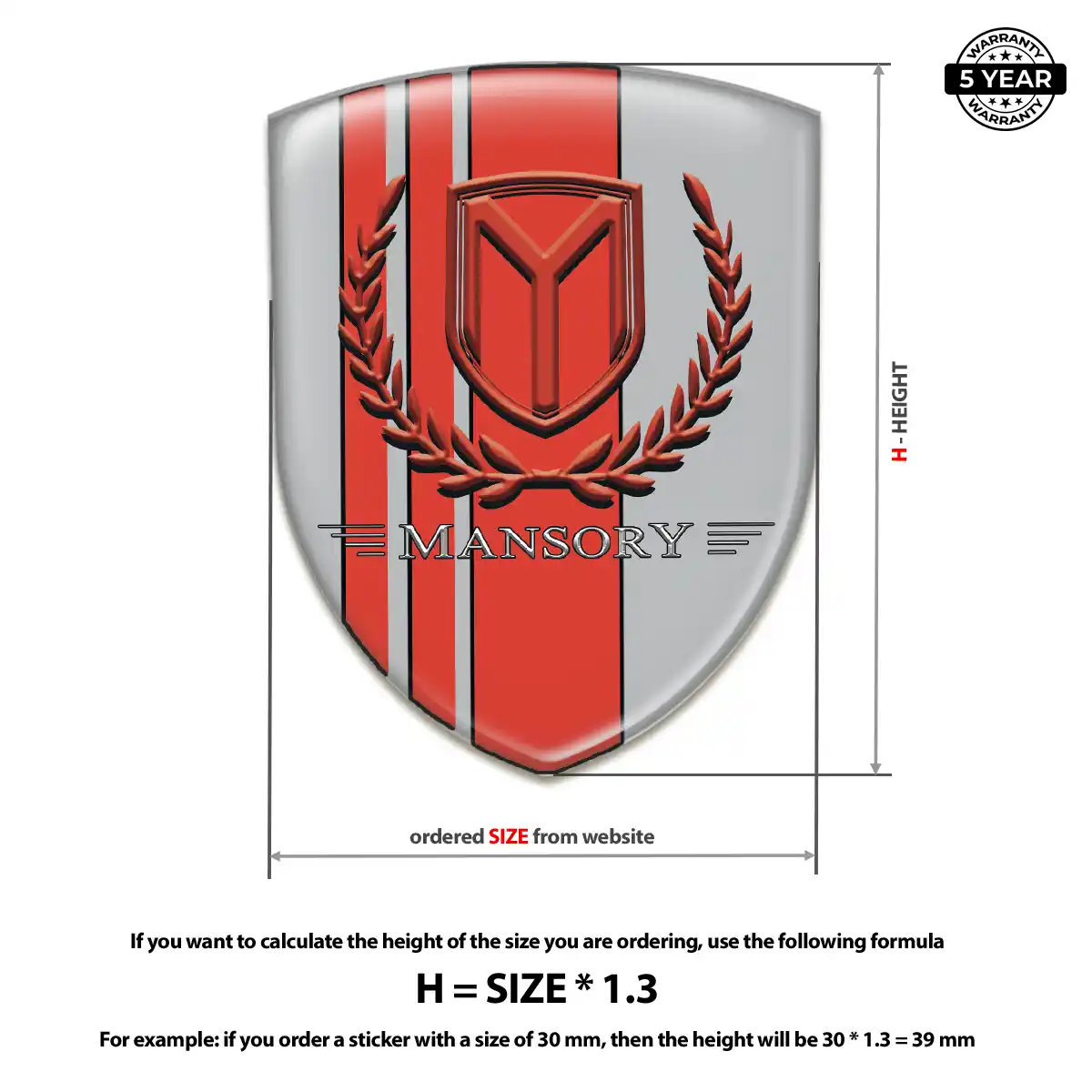 Mansory Domed Logo Decal Resin Luxe
