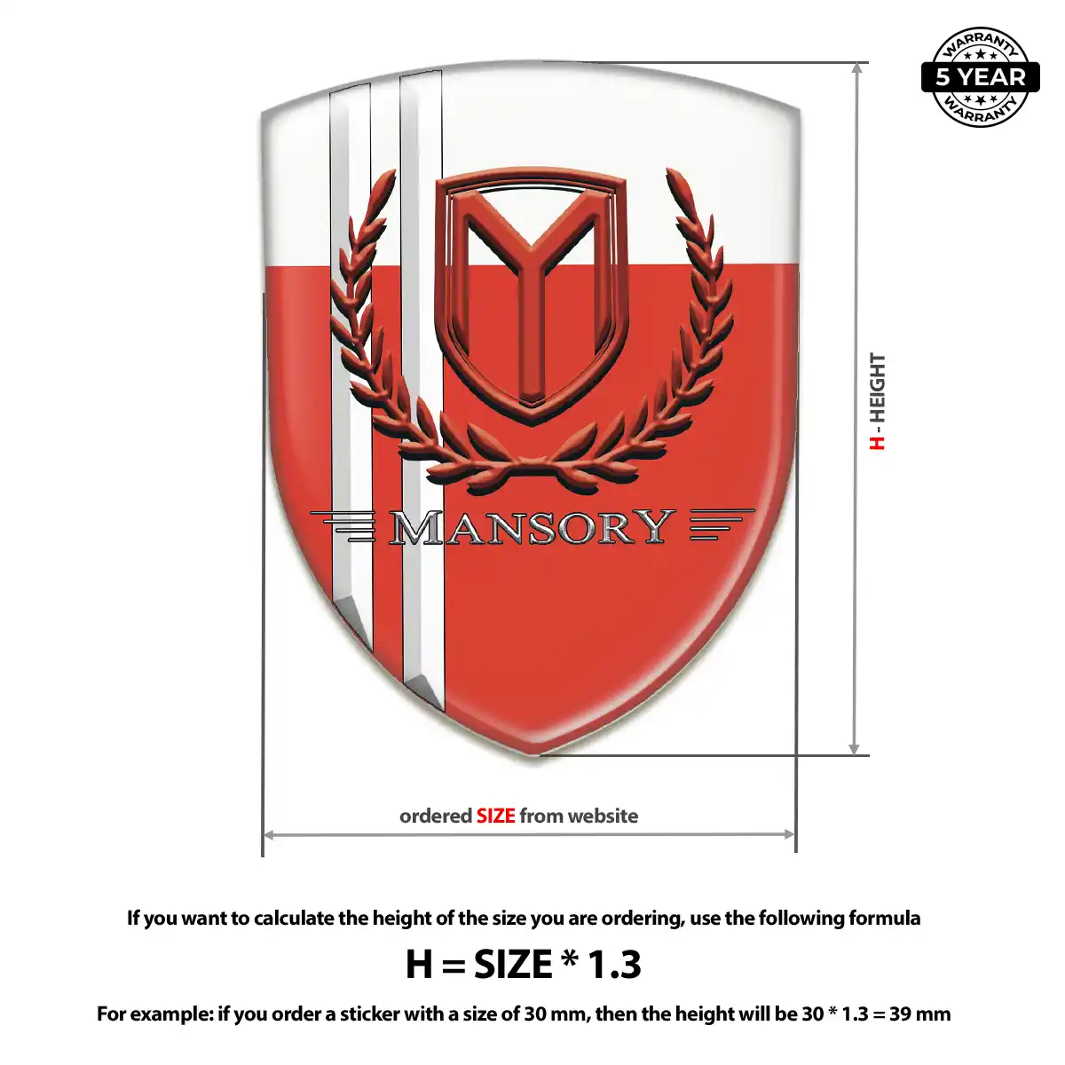 Mansory Domed Logo Decal Signature Grade