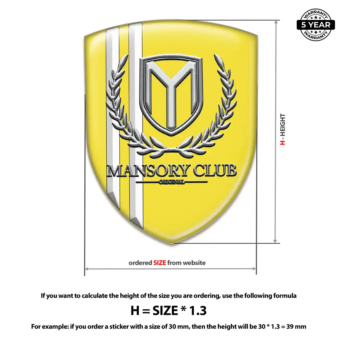 Mansory Domed Logo Decal Sleek Style