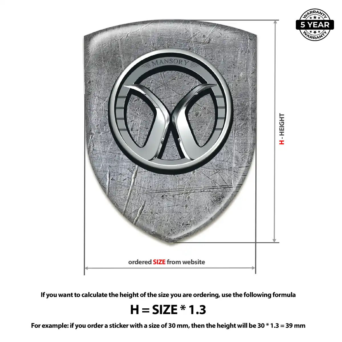 Mansory Domed Logo Sticker Elite Finish