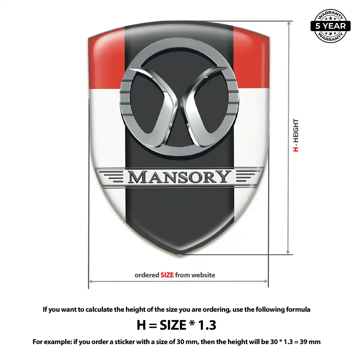 Mansory Domed Logo Sticker Interior Luxe