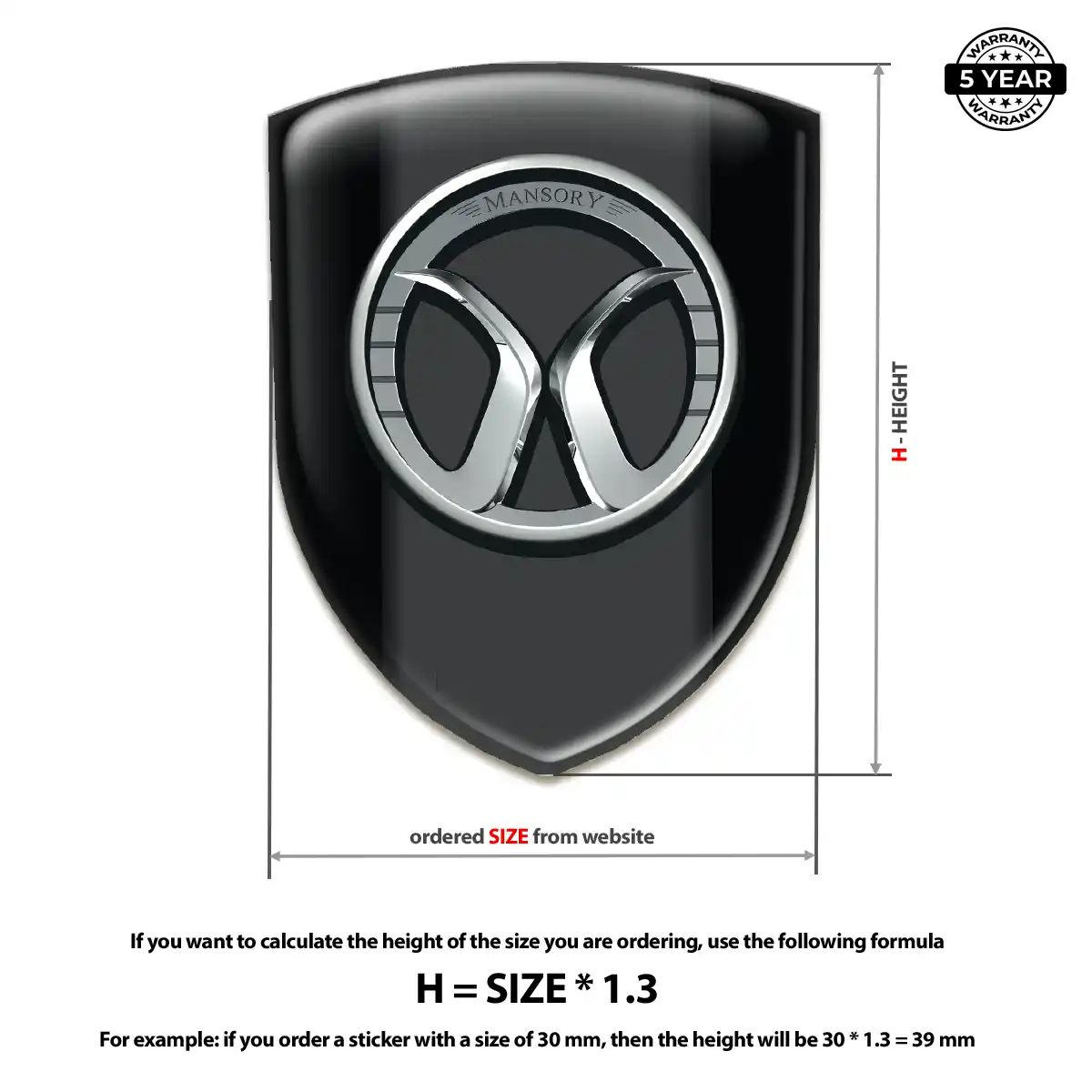 Mansory Domed Logo Sticker Noble Edition