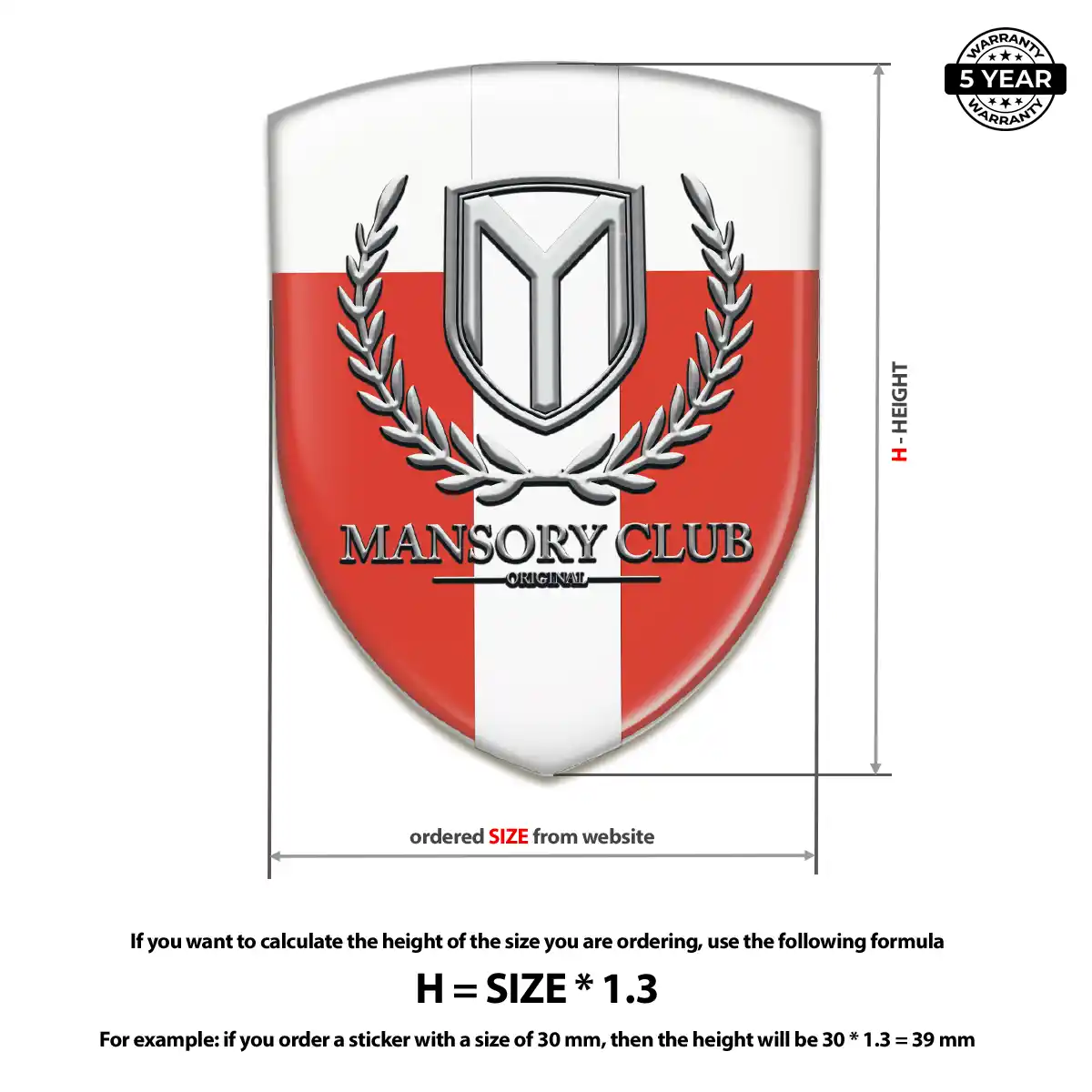 Mansory Domed Logo Sticker Premium Dome