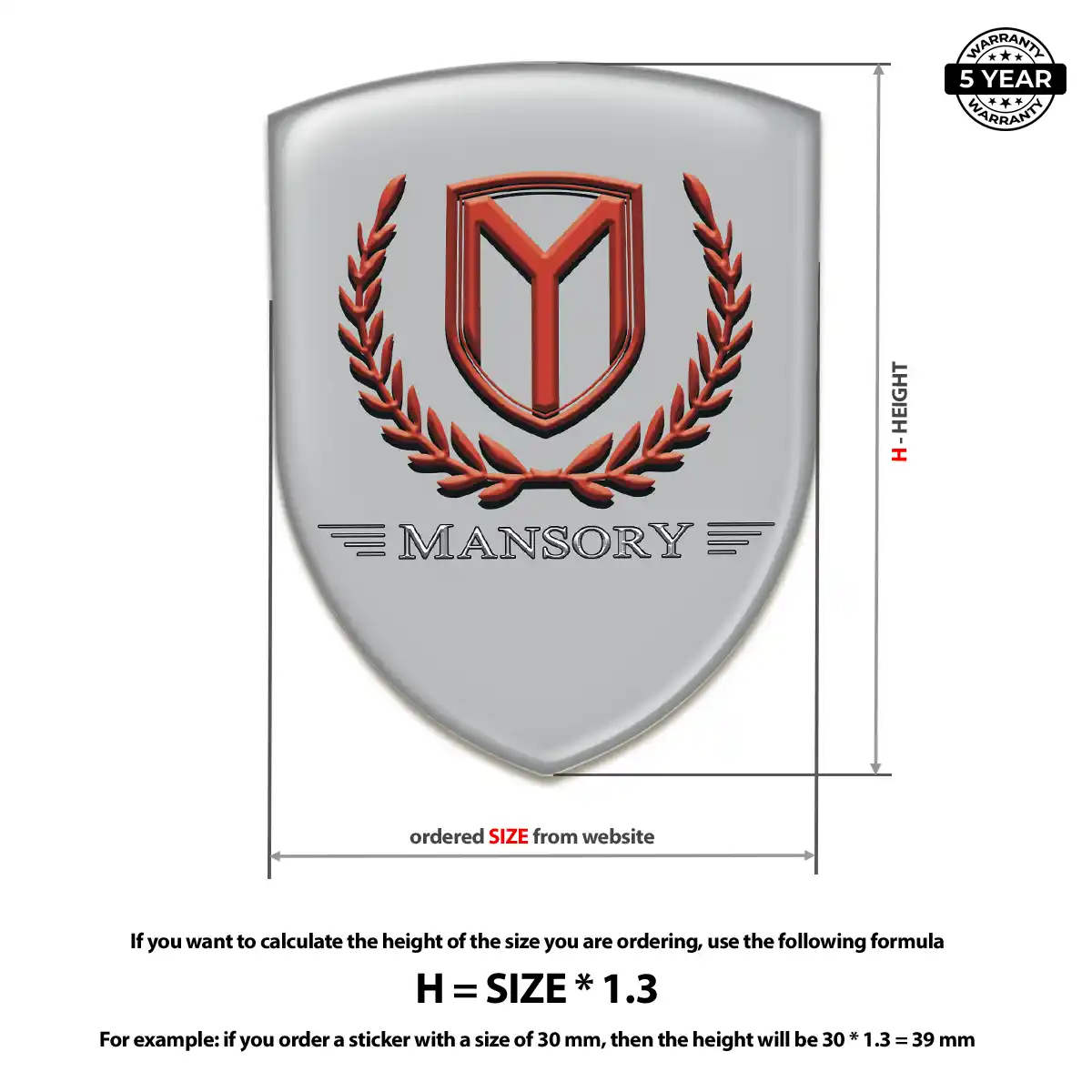 Mansory Domed Logo Sticker Prime Quality