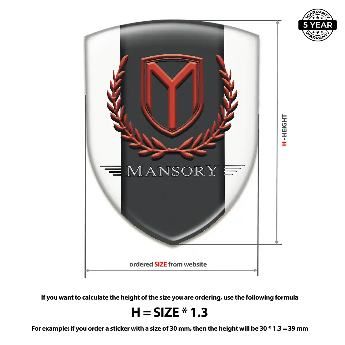 Mansory Domed Logo Sticker Resin Elite