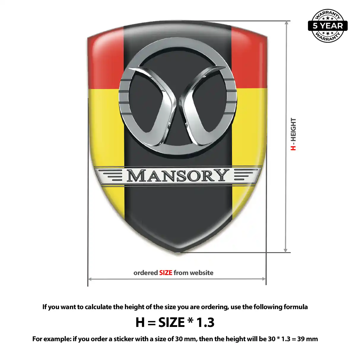 Mansory Domed Logo Sticker Resin Luxe