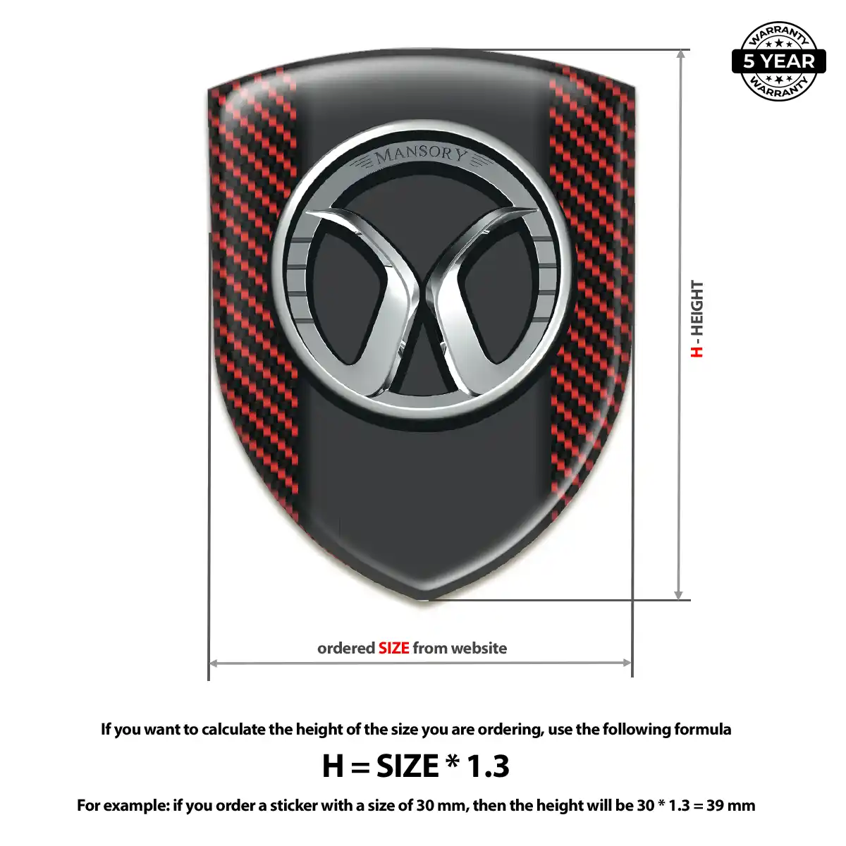 Mansory Domed Logo Sticker Signature Grade