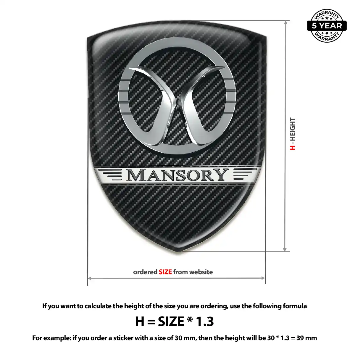 Mansory Emblem Badge Elite Finish