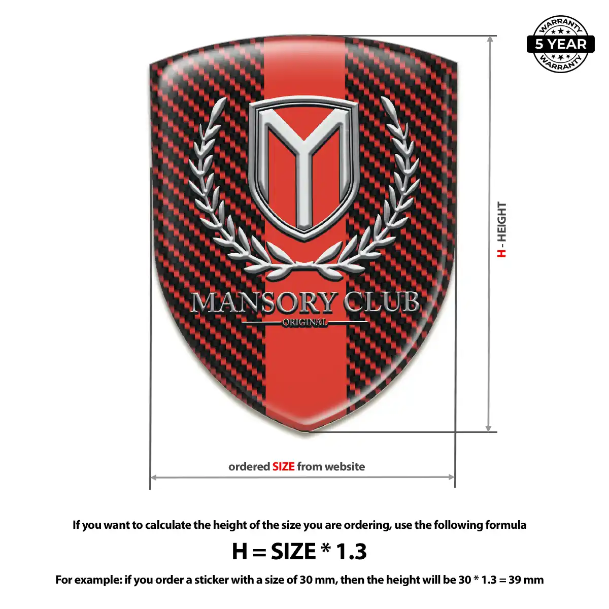 Mansory Emblem Badge Logo Elite Finish