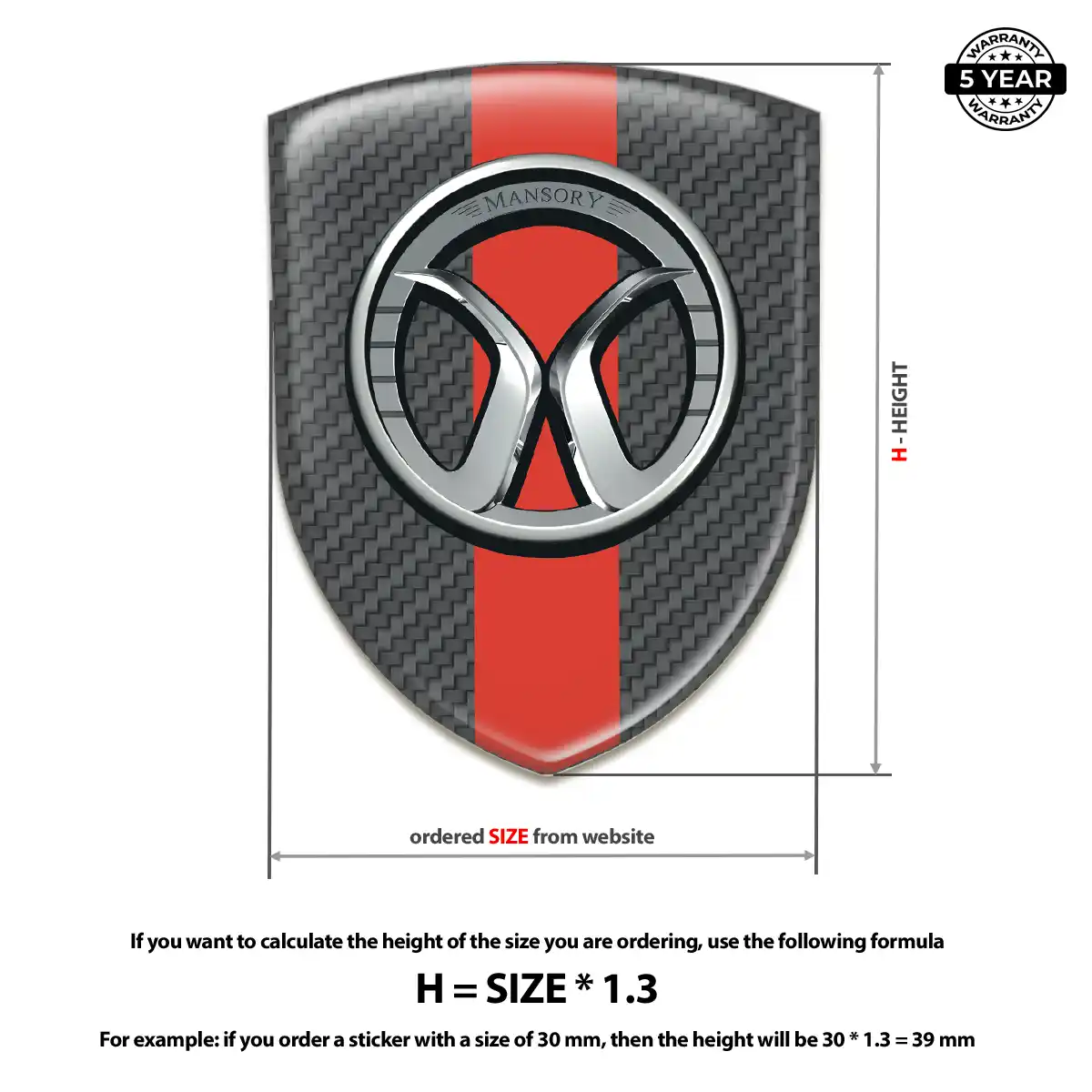 Mansory Emblem Badge Logo Interior Luxe