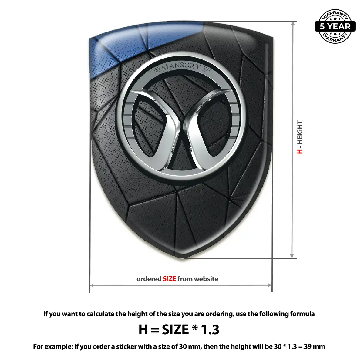Mansory Emblem Badge Logo Premium Dome