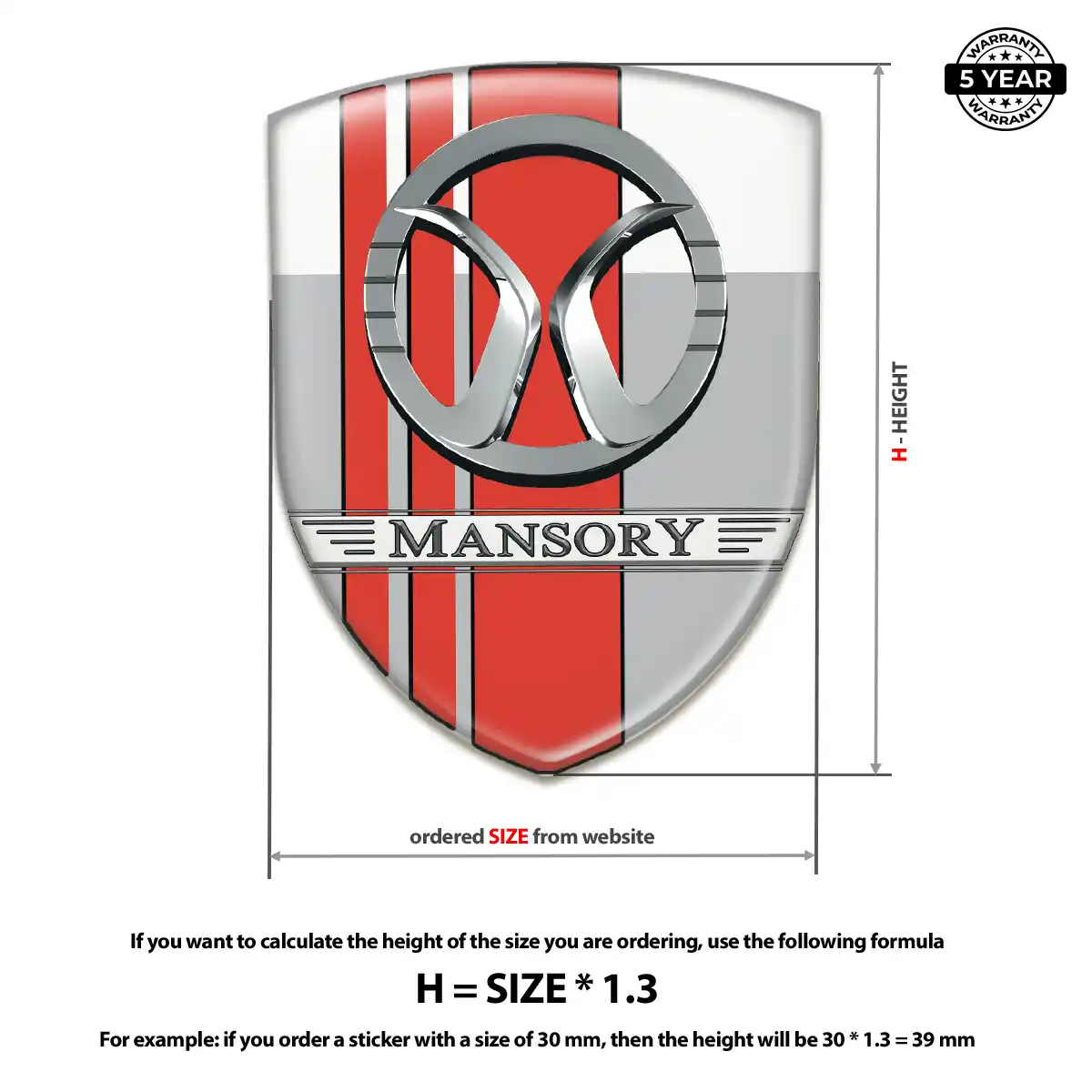 Mansory Emblem Badge Logo Prime Quality