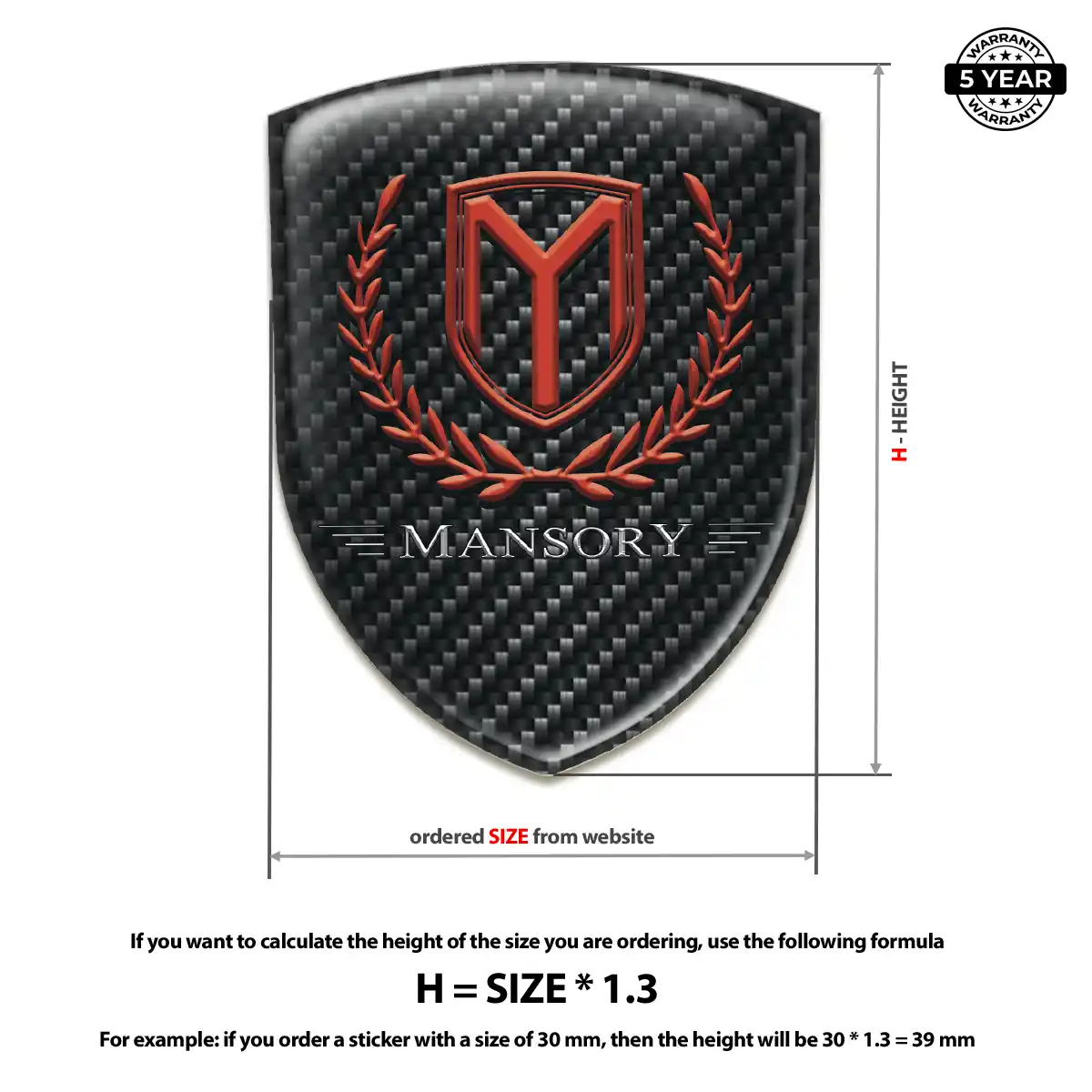 Mansory Emblem Badge Logo Resin Elite
