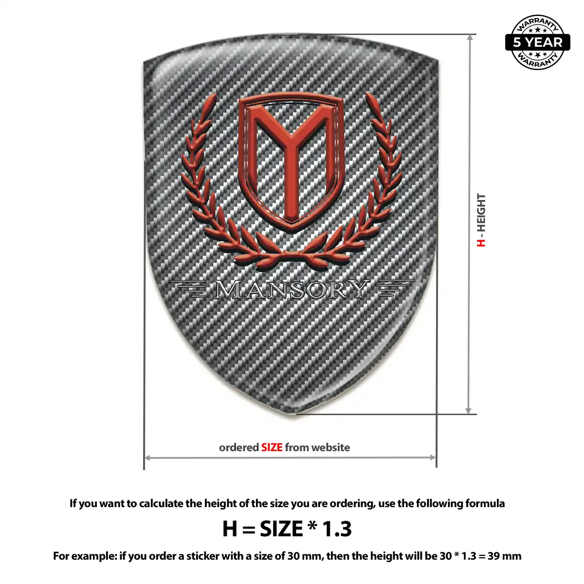 Mansory Emblem Badge Logo Signature Grade