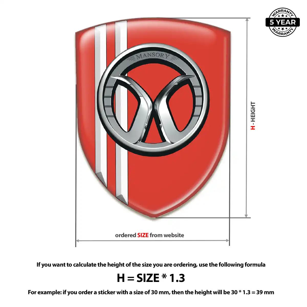 Mansory Emblem Badge Logo Superior Craft